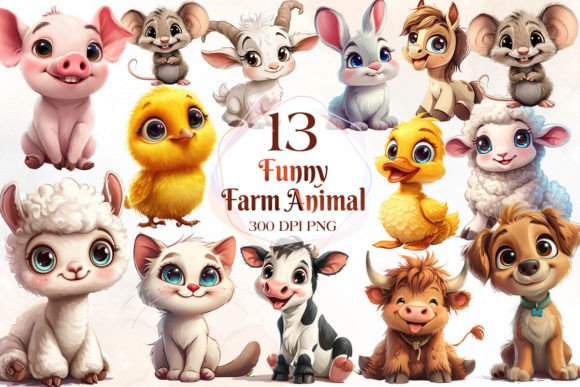 Download Funny Farm Animal Sublimation Clipart - Funny Collection