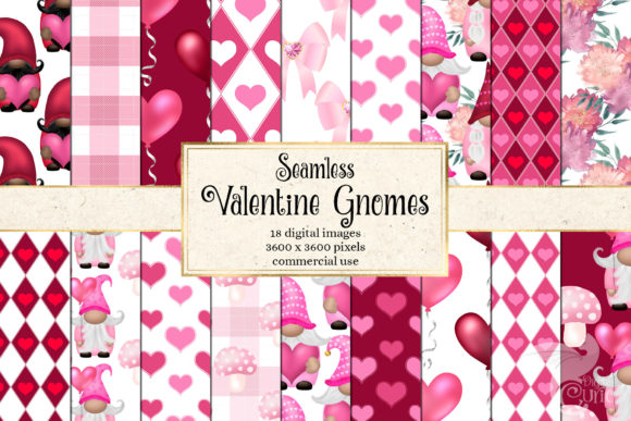 Download Valentine Gnome Digital Paper - Premium Resources