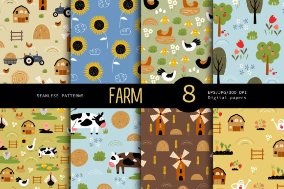 Download Farm Animal Digital Paper. - Animal digital paper Collection