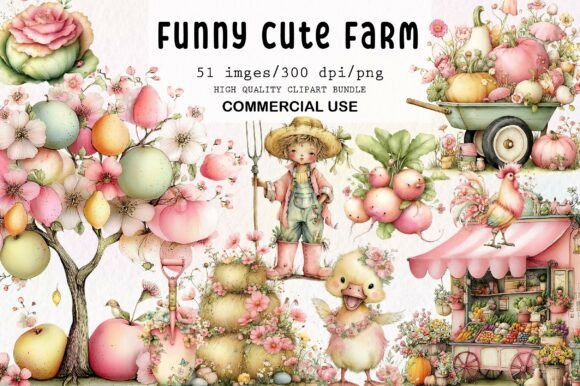 Download Whimsical Funny Cute Farm Clipart - Funny Collection