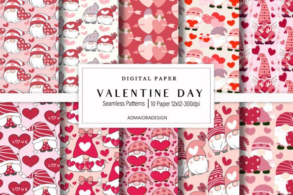 Download Valentines Day	Gnome Digital Paper - Gnome digital paper Collection
