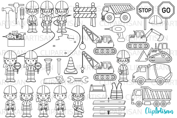 Download Construction Clip Art Digital Stamps - Clip art Collection