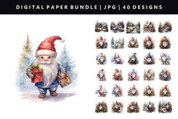 Download Gnome Digital Paper Bundle - Gnome digital paper Collection