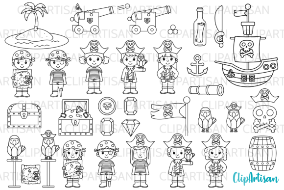 Download Pirate Clip Art, Pirates Digital Stamps - Clip art Collection