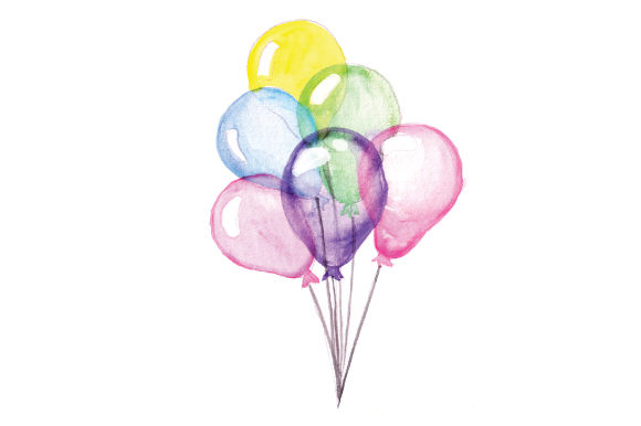 Download Bundle of Balloons in Watercolor Style - Balloon Collection