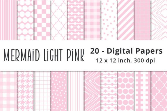 Download Mermaid Light Pink Digital Pattern Paper - Pink digital pattern Collection
