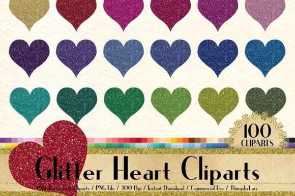 Download Glitter Heart Valentine Clip Art PNG - Clip art Collection