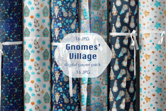 Download Gnome Digital Paper Seamless Patters - Gnome digital paper Collection