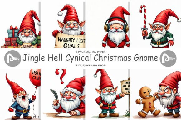 Download Jingle Hell Gnome Digital Paper - Premium Resources