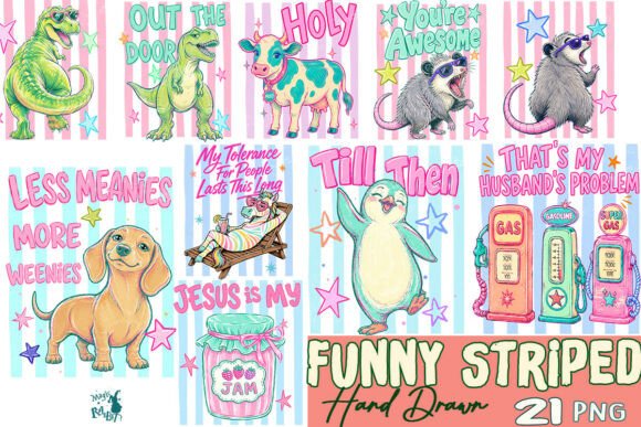 Download Funny Striped Animal Hand Drawn Bundle - Funny Collection