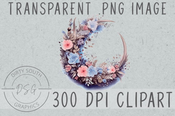 Download Floral Moon Clip Art - Clip art Collection