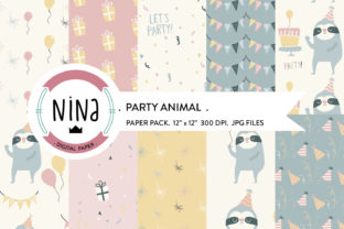 Download Party Animal Digital Paper Confetti - Animal digital paper Collection