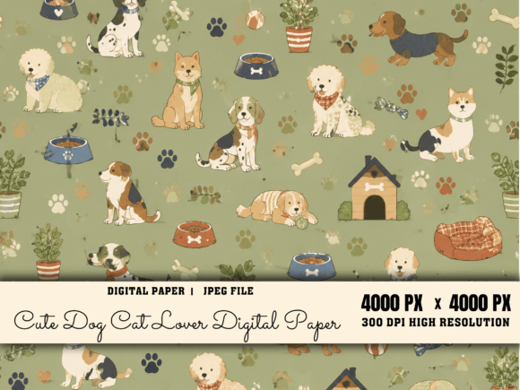 Download Cute Dog Pet Animal Digital Paper - Animal digital paper Collection