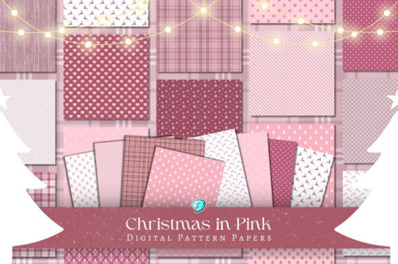Download Christmas in Pink Digital Pattern Papers - Pink digital pattern Collection